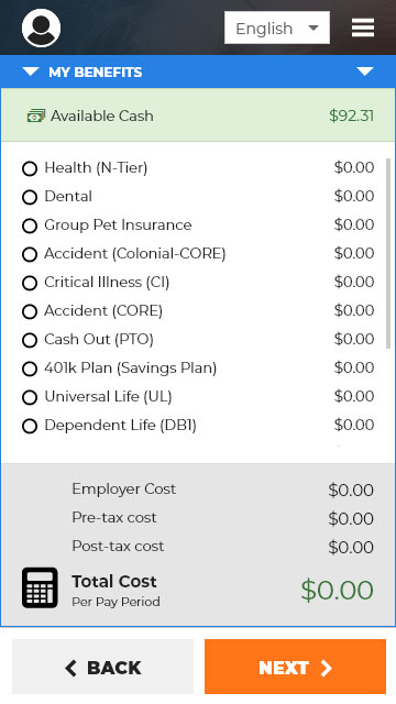 Screenshot - New Mobile Costs View